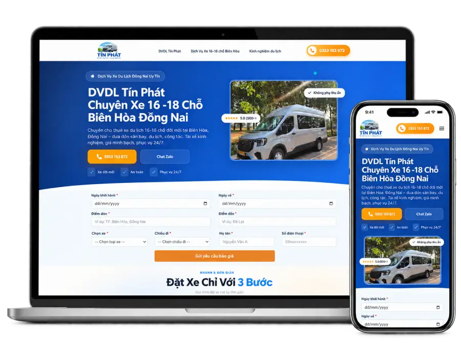 Thiết kế web DVDL cho thuê xe du lịch